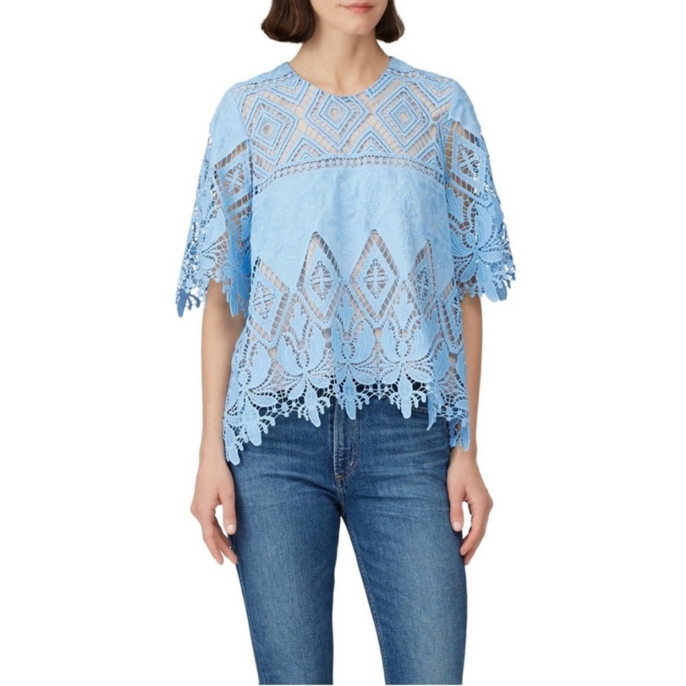 Hunter Bell beautiful Blue Fawn Lace top
